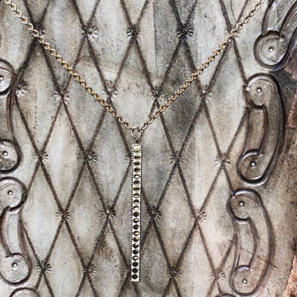Anna Beck Long Gold Vertical Bar 30" Pendant Necklace